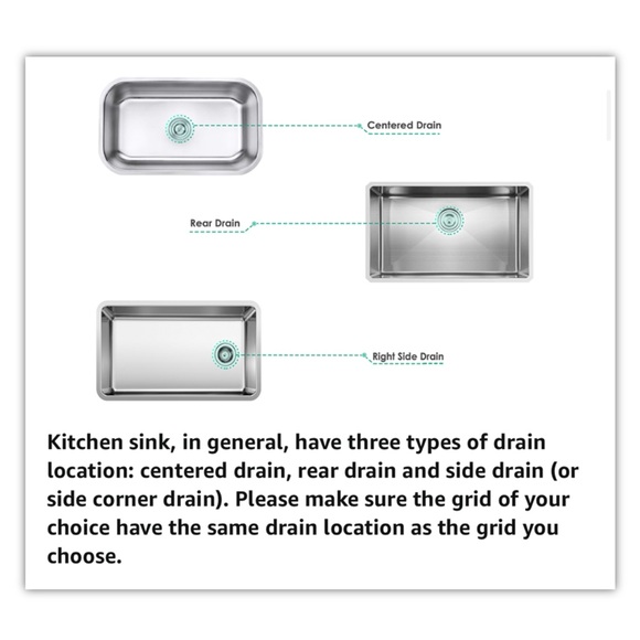 Serene Valley Sink Bottom Grid 24-1/8" x 12-5/8", Centered Drain Corner Radius - Picture 4 of 10